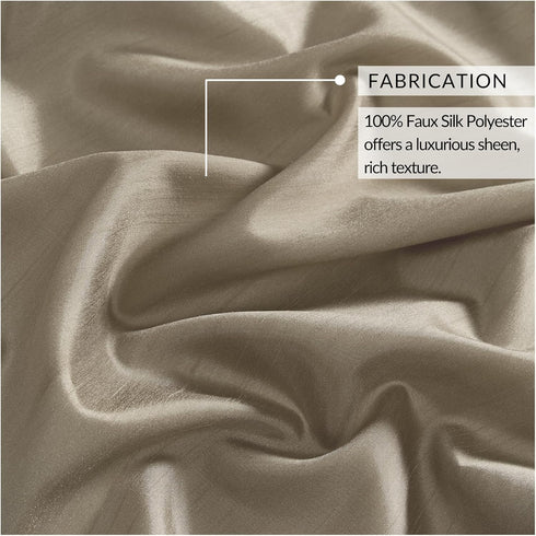 Elrene Home Fashions Colette Faux-Silk French Door Window Panel, 54 in x 72 in (1 Panel), Taupe