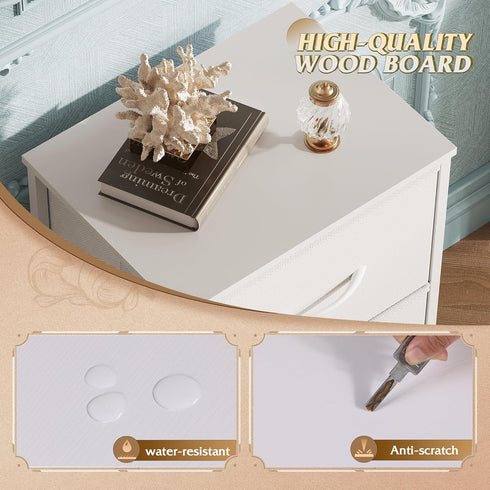 3 Closets, WLIVE Dresser with Drawers, Fabric Nightstand, Cabinet with Wheels, Organizer Storage Dresser for Bedroom