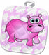 3D Rose Pink Hippopotamus Pot Holder, 8" x 8"