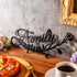Family Wall Decor Metal Sign, Cursive Word Black Iron Home Art for Rustic Kitchen Decoration