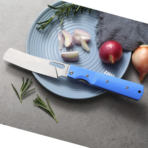 Folding Chef Knife 4.8" Utility Knife with Sharp 440A Stainless Steel Blade and G10 Handle for Outdoor Camping Cooking