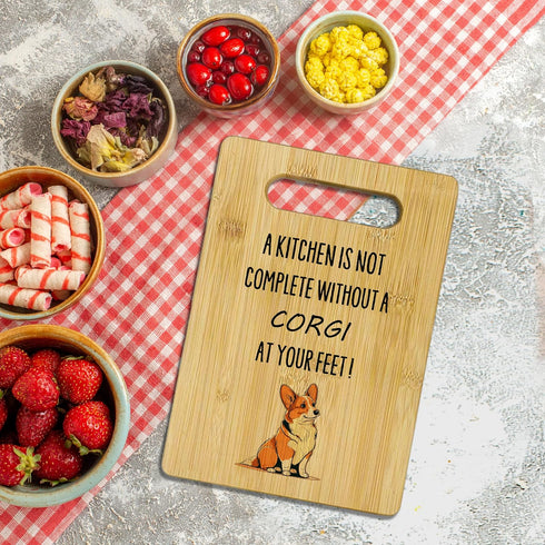 Corgi Gifts for Corgi Lovers, Corgi Cutting Board, Kitchen Decor, Bamboo Cutting Board for Kitchen