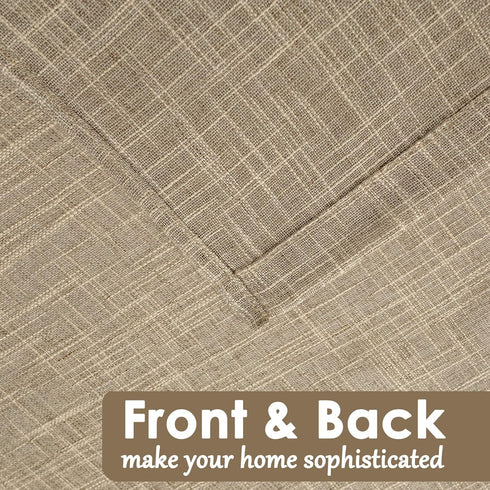 Beda Home Linen Textured Curtain Valance for Kitchen Living Room | Light Filtering Farmhouse Short Valance (Taupe)