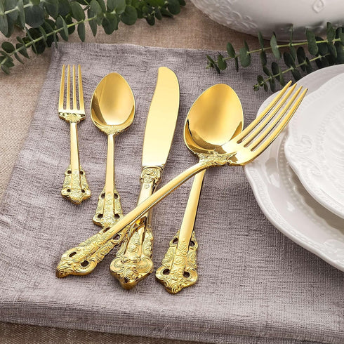 KEAWELL Luxury Dinner Spoon Set of 4, 18/10 Stainless Steel Mirror Polished Tablespoons, 7.8 Inches, Gold