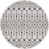 Unique Loom 3' 3" Round Outdoor Trellis Collection Area Rug, Tribal Trellis, Gray/Black