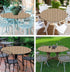 COKCOKR 36"-44" Polyester Fabric Round Table Cover,Jute Woven Texture Tablecloth Natural Beige Braided Tablecloths