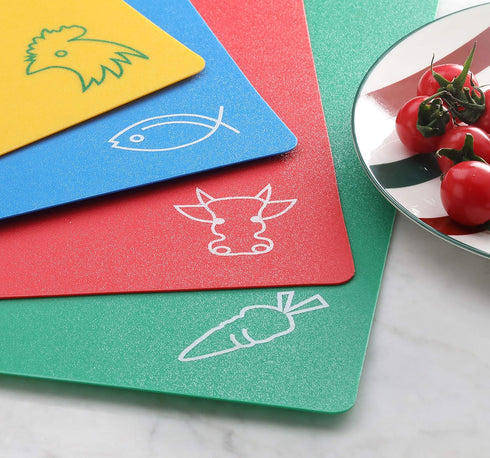 New Star Foodservice Flexible Cutting Board, 12-Inch by 15-Inch, Set of 5 Assorted Colors