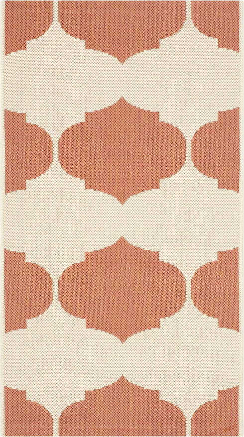 SAFAVIEH Courtyard Collection Accent Rug - 2' x 3'7", Beige & Terracotta Non-Shedding & Easy Care