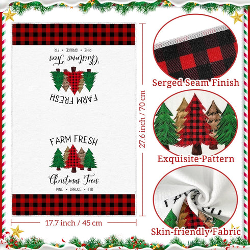 18 27 Inch Set 6 Christmas Kitchen Towels Dish Towels x Buffalo Plaid Kitchen Decor Winter Holiday Tea Towels Hand