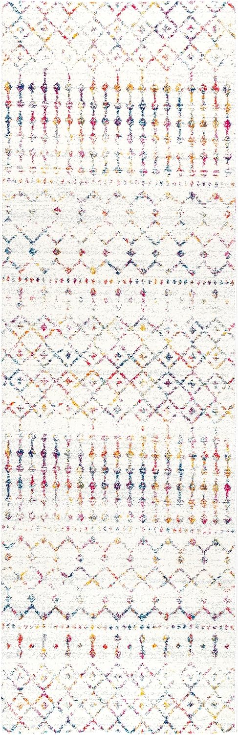 2x6 nuLOOM Moroccan Blythe Area Rug, Light Multicolor, Faded Bohemian Design, Stain Resistant, For Bedroom, Dining