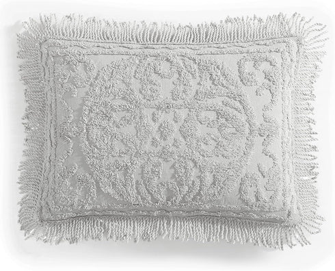 Beatrice Home Fashions Medallion Chenille Bedspread with Standard Sham, Gray