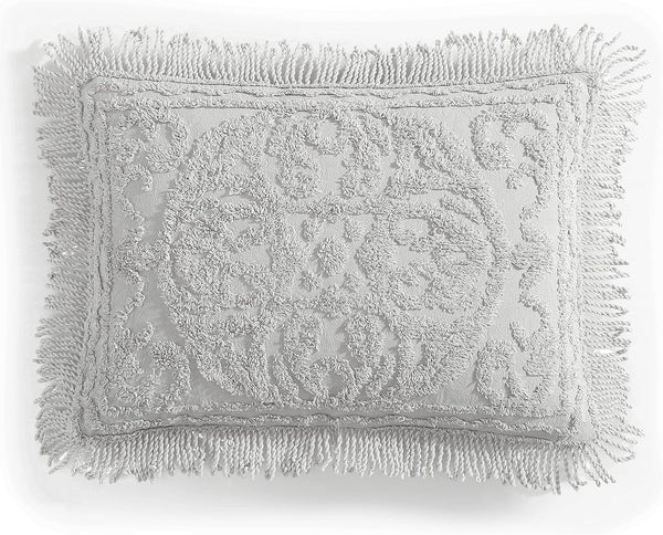 Beatrice Home Fashions Medallion Chenille Bedspread with Standard Sham, Gray