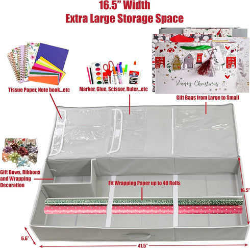 Simple Houseware Wrapping Paper Storage Container for Gift Wrapping Supplies
