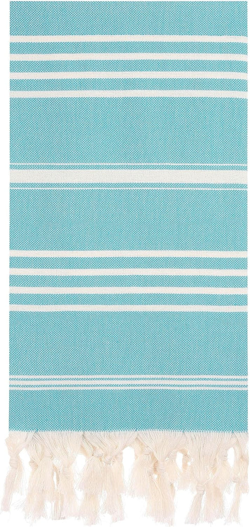 Cacala Turkish Hand Loomed Towels, 100% Cotton Sultan Series, 37" x 70" for Shower, Spa, Pool, Gym, Yoga
