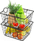 Simple Houseware 2 Pack Stackable Single Wire Basket (11.5 x 15 x 7.5 in) for Organizing Storage Solutions