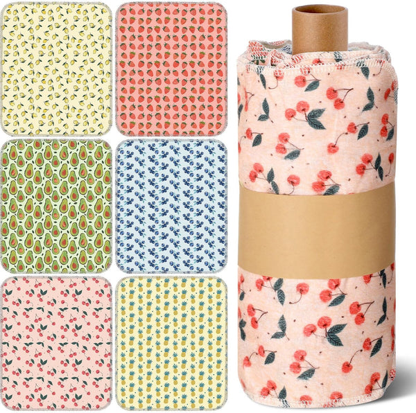 Redbaker 30 Pcs Reusable Paper Towels Rolls Kitchen Towels Bulk Washable Paperless