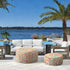 D21 H9 Inch, LVTXIII Indoor/Outdoor Inflatable Ottoman with Handle x Weather-Resistant Round Footstool Pouf for Patio
