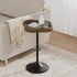 Aoligrace Small Side Table, Solid Wood End Table with Tempered Glass Top, Unique Drink Pedestal Table with Storage