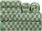Checkered Bath Towels Set of 6 Large, 600GSM, 100% Cotton Shower Towels