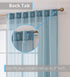 HLC.ME Lauren Semi Sheer Light Filtering Transparent Pocket Top & Back Tab Lightweight Floor Length Window Curtains, 2