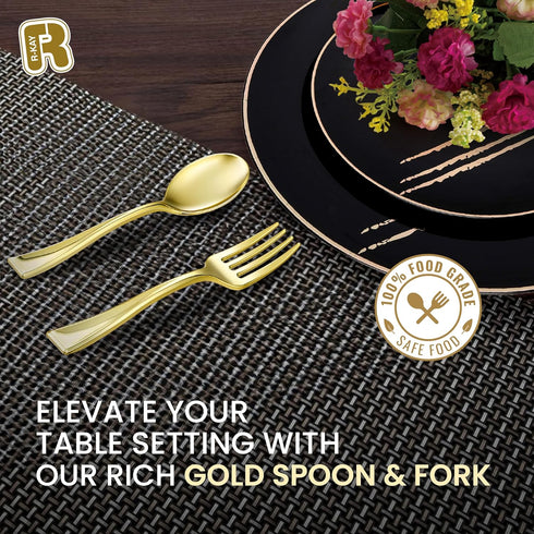 100 Pack Gold Small Spoons - 4 Inch Heavy Duty Mini Spoons for Dessert, Ice Cream, Tastings & Cocktails, BPA Free