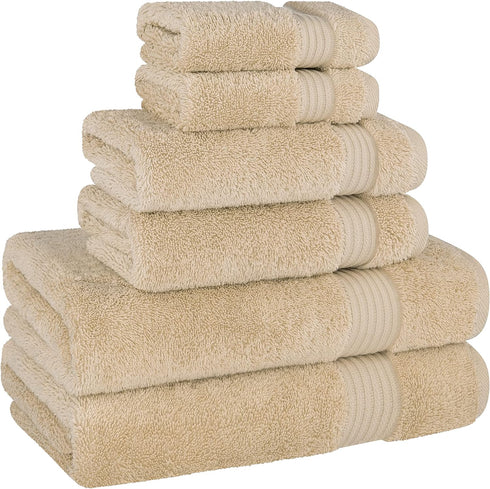 6 Set, 100% 2 2 2 Set Cotton Paradise Piece Towel Cotton Soft Absorbent Turkish Towels for Bathroom, Bath Towels Hand