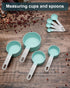 Measuring Cups and Spoons Set of 8, Nesting for Dry or Liquid Ingredients, Stainless Steel Handle, Kitchen Gadgets