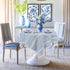 36''x36'', Summer Small Blue Square Tablecloth Spring Dusty Blue and White Linen Coffee Table Cover, Boho Nightstand