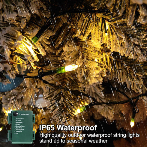 28Ft 80 8 Battery Operated Christmas Lights, LED String Lights Modes with Timer Mini Lights for Indoor Outdoor Wreath