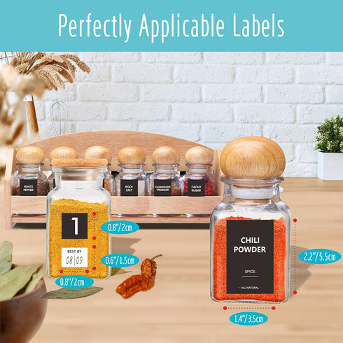 432 396 36 Removable Spice Labels, Pre-Printed Herb Seed Seasoning Sauce Oil Vinegar Stickers, Blank Ones, Waterproof