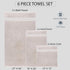 Set 6 100% Set (6 Quick-Dry, Soft & High Absorbent Bath Towels Cotton Turkish Bath Towel of | Daily Use Cotton Towels
