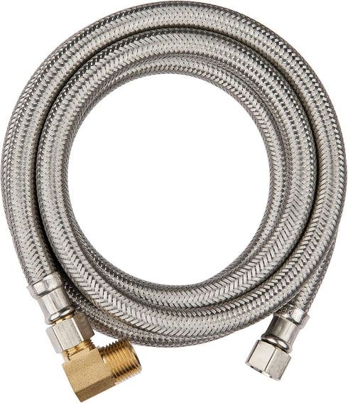 EFIELD Premium Stainless Steel Dishwasher Hose, 6 FT Burst Proof Water Supply Hose with 90 Degree Elbow