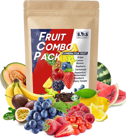 1300+ Pack, 8 Summer Seeds Fruit Variety Grow Juicy Fruits Tomatoes, Melons, Berries & More, Heirloom Starter Kit