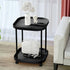 Mobile Side Table on Wheels - Compact Nightstand in Black