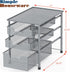 Simple Houseware 3 Tier Stackable Sliding Basket Organizer Drawer - Silver