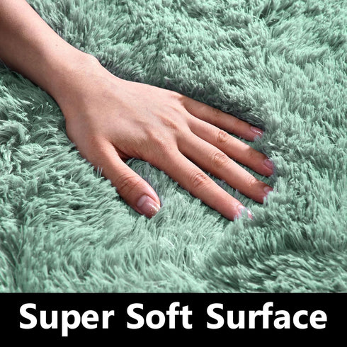Sage Rug Collection - 3 x 5' Non-Slip Plush Rug, 1.4" Height Pile Rubber Backing for Bedroom