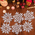 White Snowflake Ornaments - 6 Pack Large Plastic Decorations for Christmas Tree, Winter Wonderland