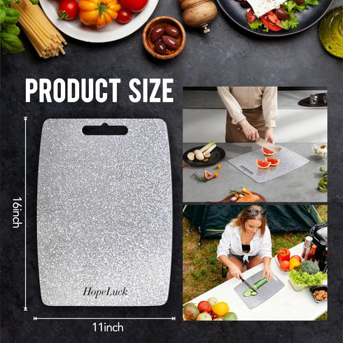 HopeLuck 100% (16" 11") Titanium Cutting Board, Pure Titanium Cutting Boards for Kitchen, Double Sided Food-Grade