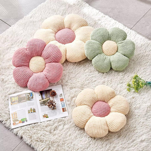 14.9" Kcvvcr Flower Throw Pillow, Soft White Shaped Floor Pillow for Home Decor, Cute Aesthetic Plush Decorative