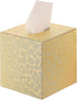 S Forever Home Decor Cube Tissue Box Holders - PU Leather Square Tissue Box Cover (Gold Lightning)