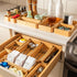SMIRLY 8-Piece Bamboo Kitchen Drawer Organizer Set - Multi-use Storage Box for Bathroom, Nightstand, Jewelry, Cutlery