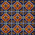3x3 Blue Granada Talavera Mexican Tile, 16 pcs