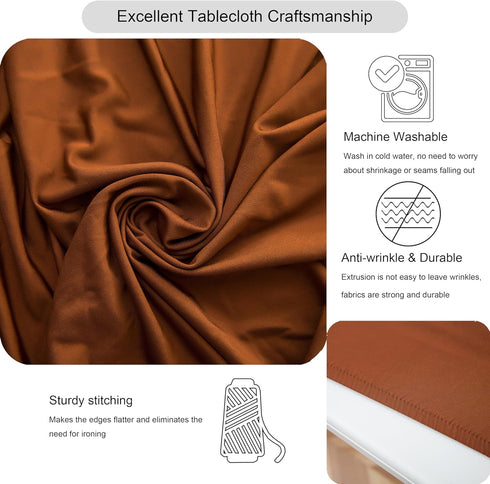 Viiamacki 48 Inch Round Spandex Fitted Tablecloth, Elastic Picnic Folding Table Cloth, Stretchy Patio Table Cover