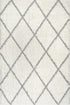 nuLOOM 2x3 Tess Moroccan Shag Area Rug, Modern/Contemporary White/Grey Accent Rug for Living Room, Bedroom, Nursery