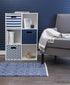 DII Polyester Cube Storage Collection, Collapsible Hard Sided Bin, 13x13x13", Nautical Blue