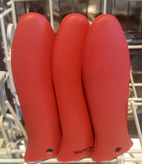 Silicone Hot Handle Holder, Large Red Potholder for Cast Iron Skillets & Pans, Handle Cover