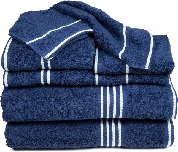 Lavish Home 8PC Bathroom Towels Set - 575GSM 100% Cotton Bathroom Essentials