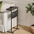 LET501B C Shaped End Table, Side Table for Sofa, Small TV Tray, Couch Table with Storage Bag for Small Space, Living