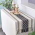14 72 Inches, Boho Table Runner with Tassel x Black & Cream Cotton Woven Washable Dresser Scarf Top Cover for Furniture