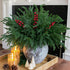 florisso Vases,12 3 Artificial Faux Christmas Norfolk Pine Stems Branches for Bundles Fake Evergreen Real Touch